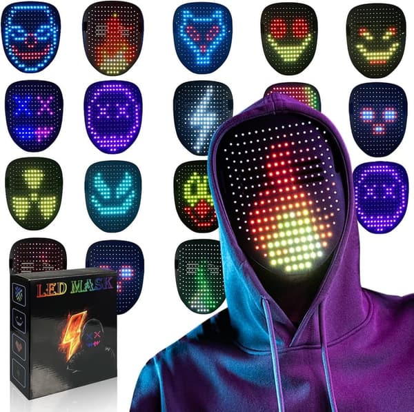 Gesture-Sensing LED Face Transforming Mask for Halloween Party