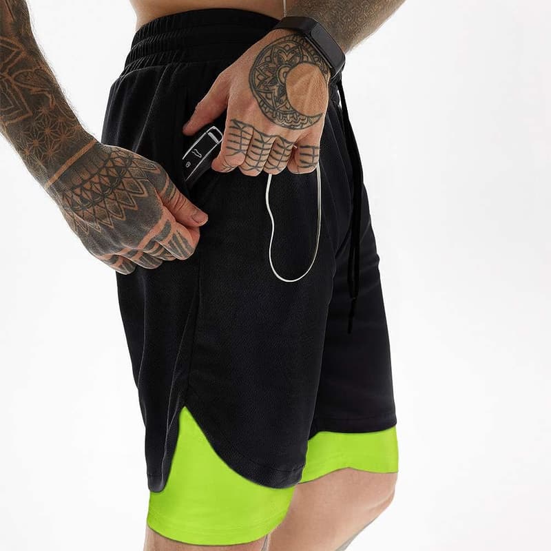Men's Lightweight 2-in-1 Workout Running Shorts, 7 Inch