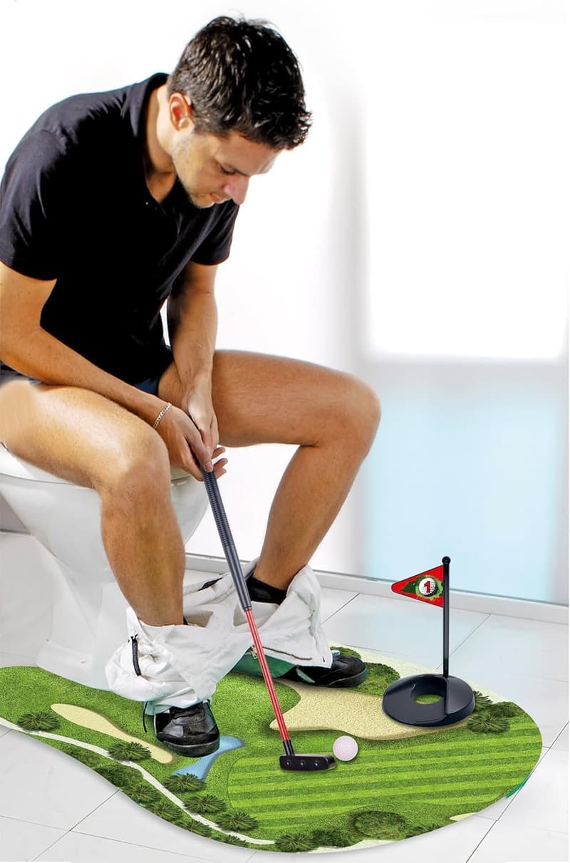 Toilet Golf Game - Mini Golf Practice for Dads, Fun Gag Gift