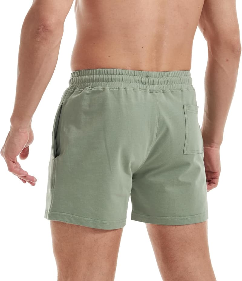 Men's Fitness Cotton Workout Shorts with Pockets