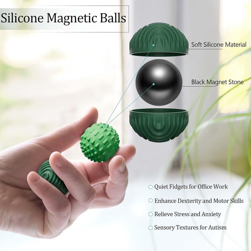 4PCS Silicone Magnetic Fidget Balls for Stress Relief