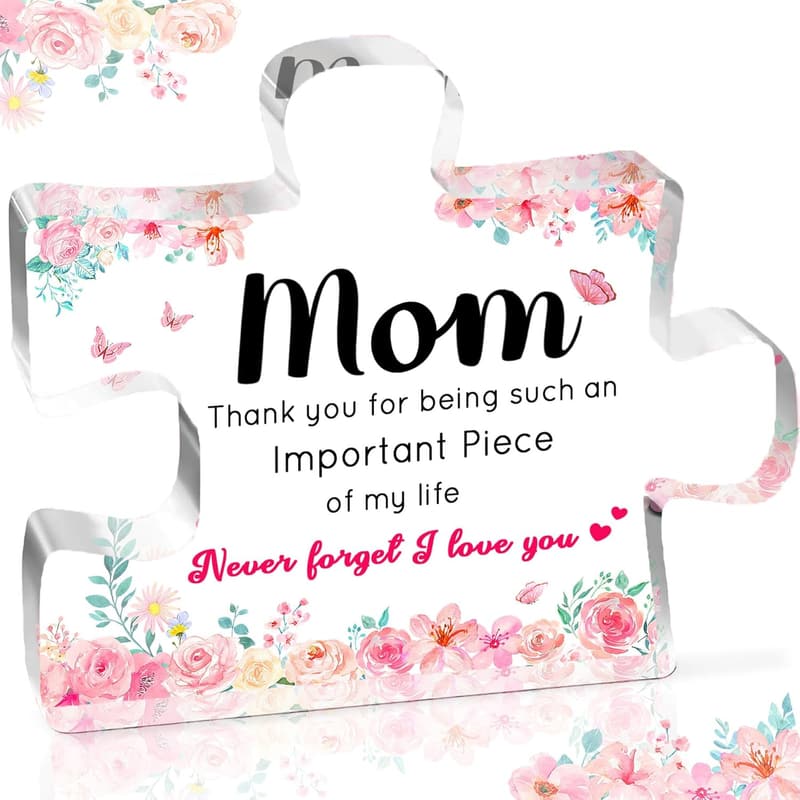 Mom Birthday Gift - Acrylic Puzzle Piece Keepsake Plaque