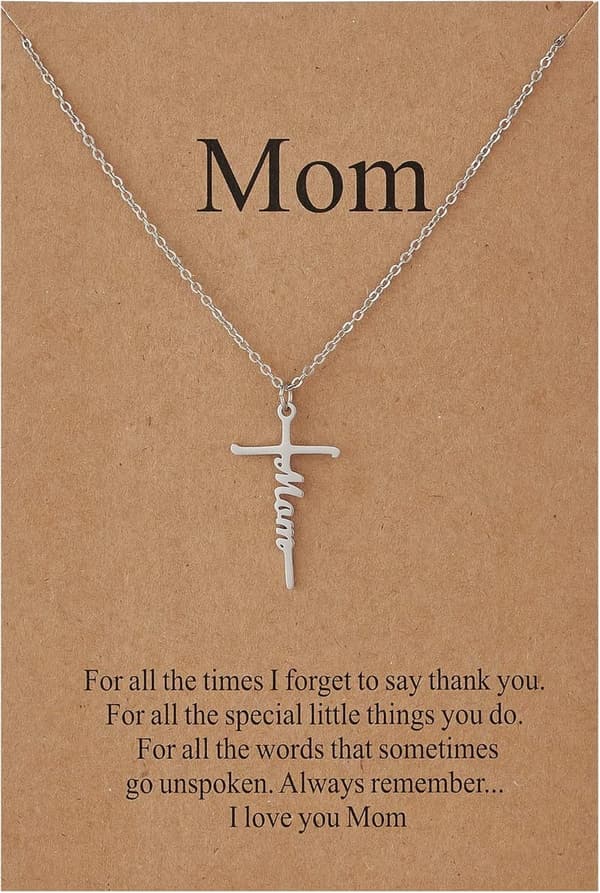Mother's Day Faith Cross Pendant Necklace for Women