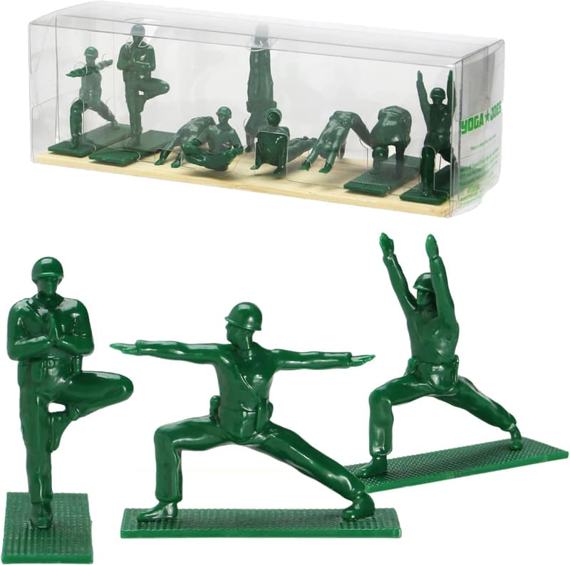 Yoga Joes Mini Yoga Figurines Set - 9 Poses for Decor