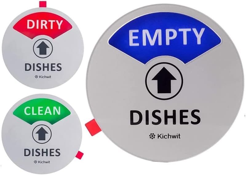Clean Dirty Dishwasher Magnet with Empty Option, Silver