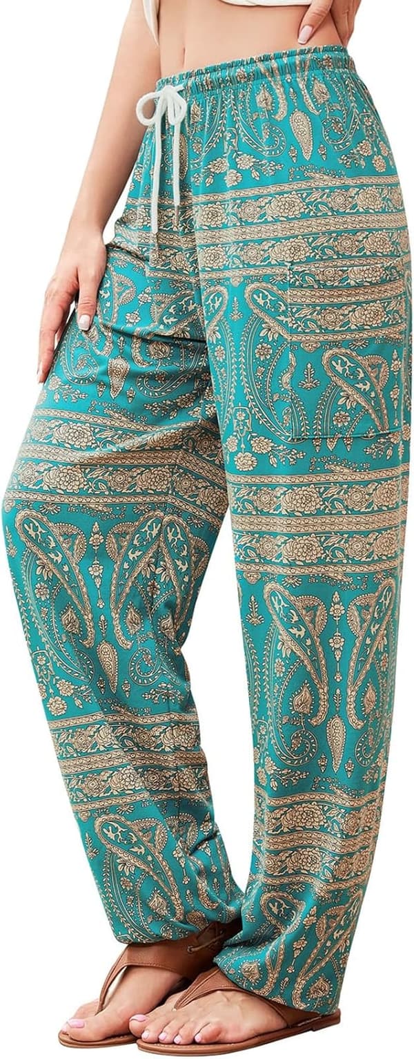Boho Harem Pants with Pockets for Yoga and Casual Wear