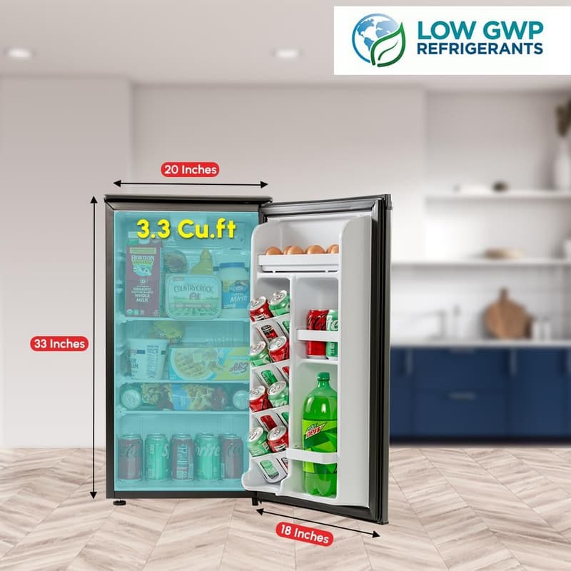 3.3 Cu Ft Mini Fridge with Auto Defrost - Space-Saving Design