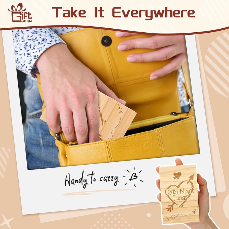 60 Date Night Ideas - Wooden Activity Box for Couples