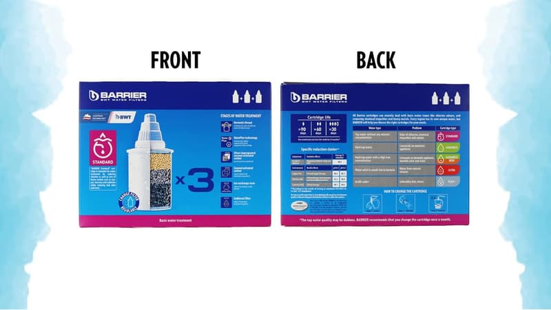 Barrier Filter Cartridges for Chlorine Reduction - Pack of 3