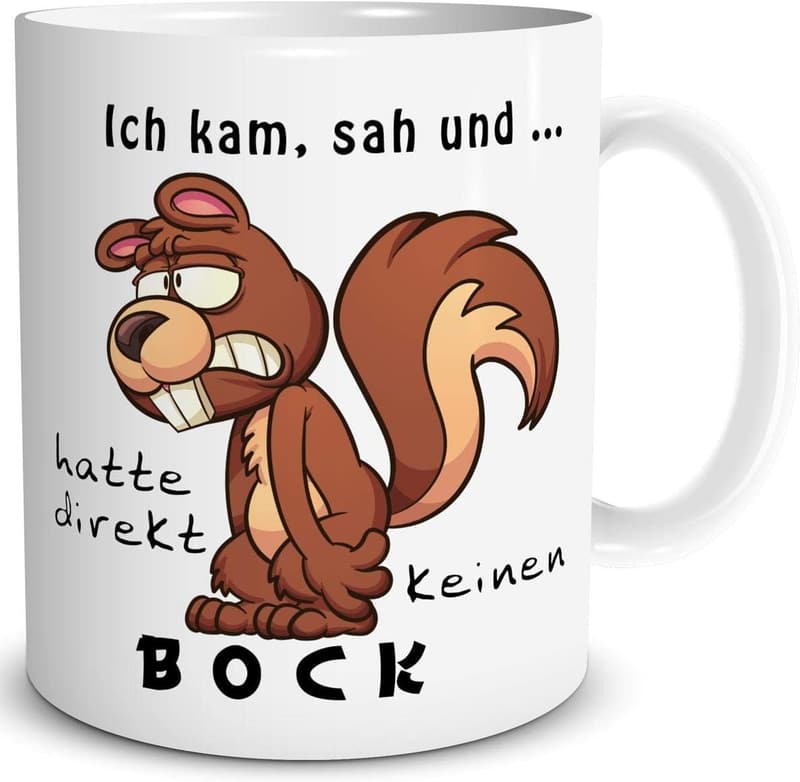 Funny Squirrel Mug with Quote - Fun Gift for Office Colleagues