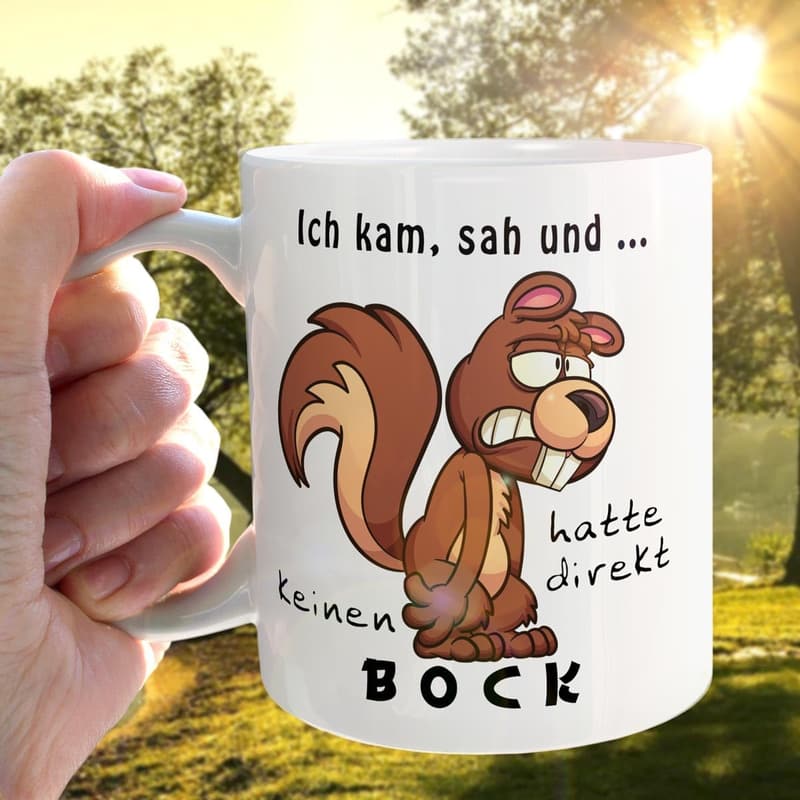 Funny Squirrel Mug with Quote - Fun Gift for Office Colleagues