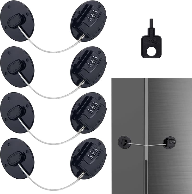 Combination Refrigerator Lock Set - 4PC Mini Digital Locks