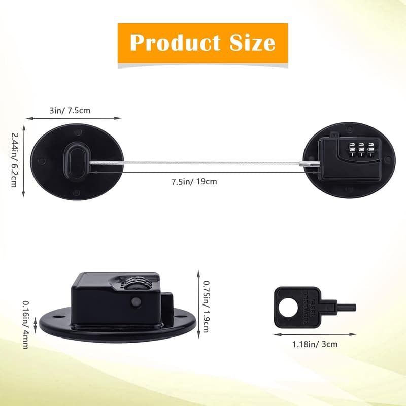 Combination Refrigerator Lock Set - 4PC Mini Digital Locks
