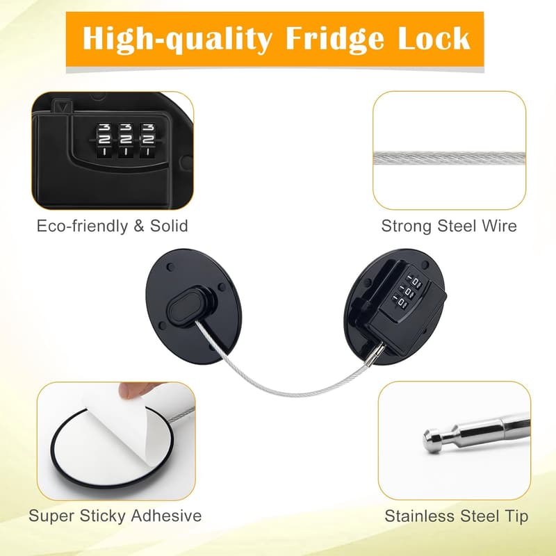 Combination Refrigerator Lock Set - 4PC Mini Digital Locks