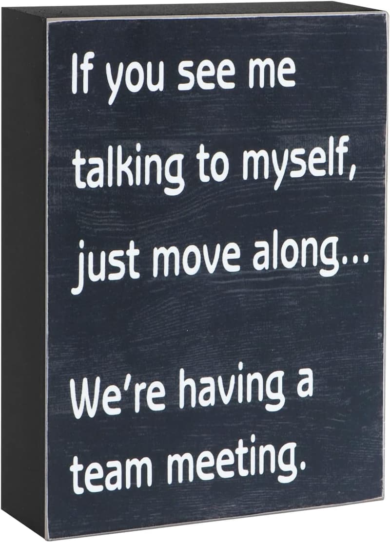 Cute Engineered Wood Desk Sign - Office Decor for Women