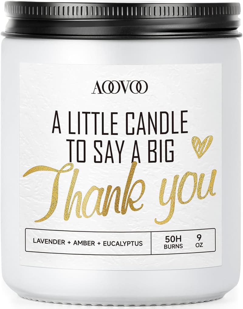 Thank You Soy Wax Candle - 9oz Lavender Scent for All