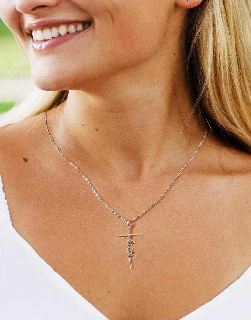 Mother's Day Faith Cross Pendant Necklace for Women