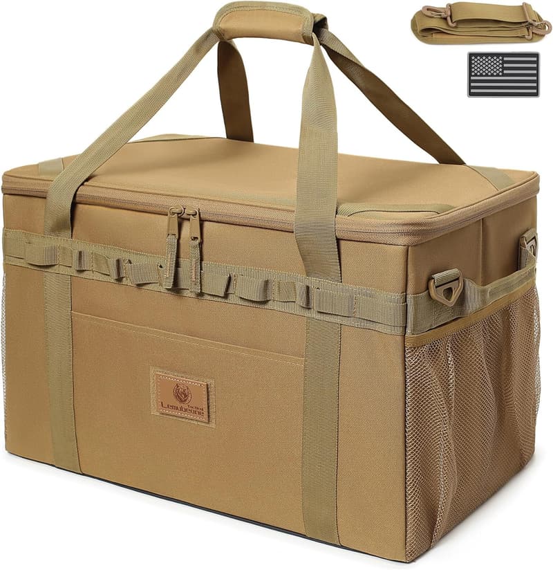 Tactical Camping Utility Tote with Axe Holder & Strap