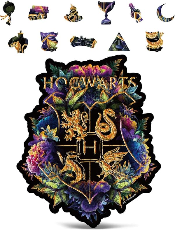 Harry Potter Hogwarts Crest Wooden Jigsaw Puzzle for Adults