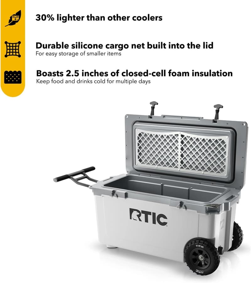Portable 72 Quart Wheeled Cooler – Ultra-Light Insulated Ice Chest