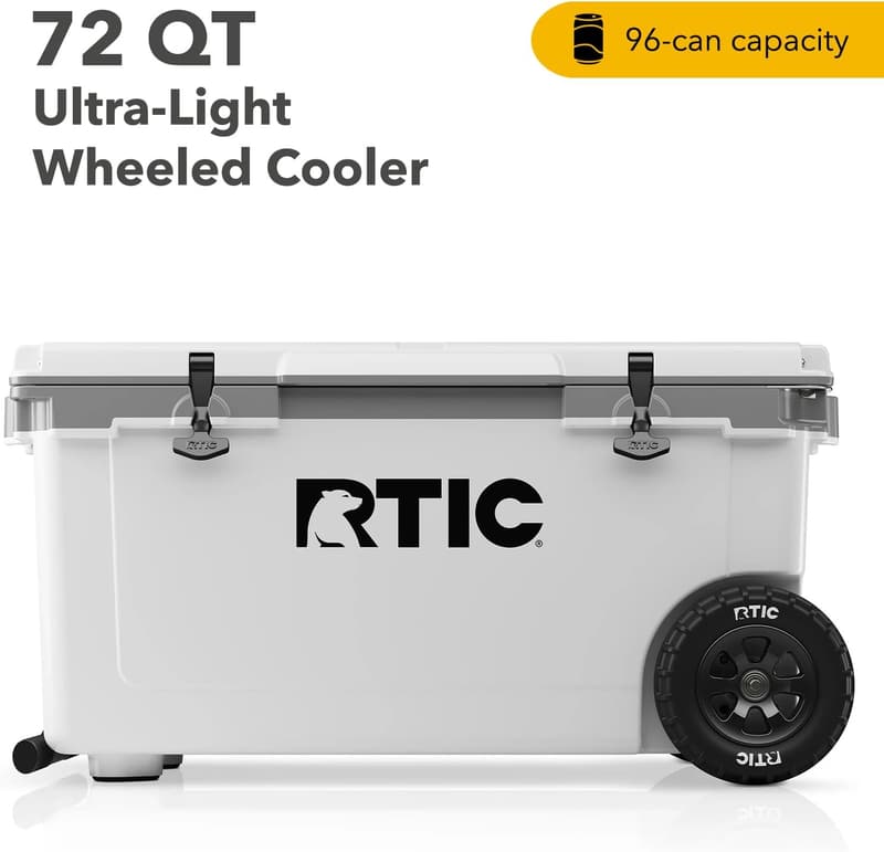 Portable 72 Quart Wheeled Cooler – Ultra-Light Insulated Ice Chest