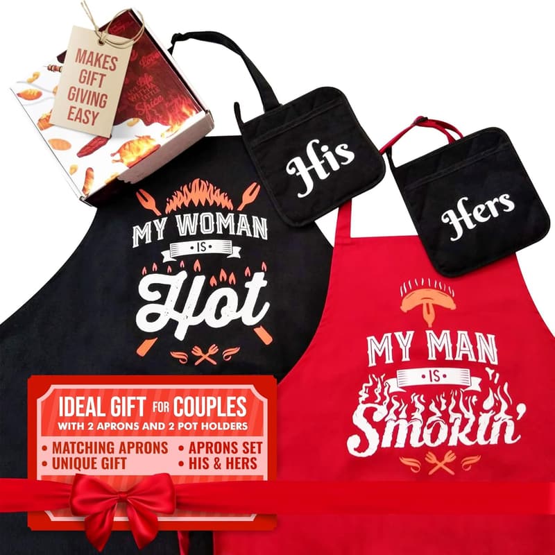 Couples' Wedding Gift Set with His & Hers Potholders