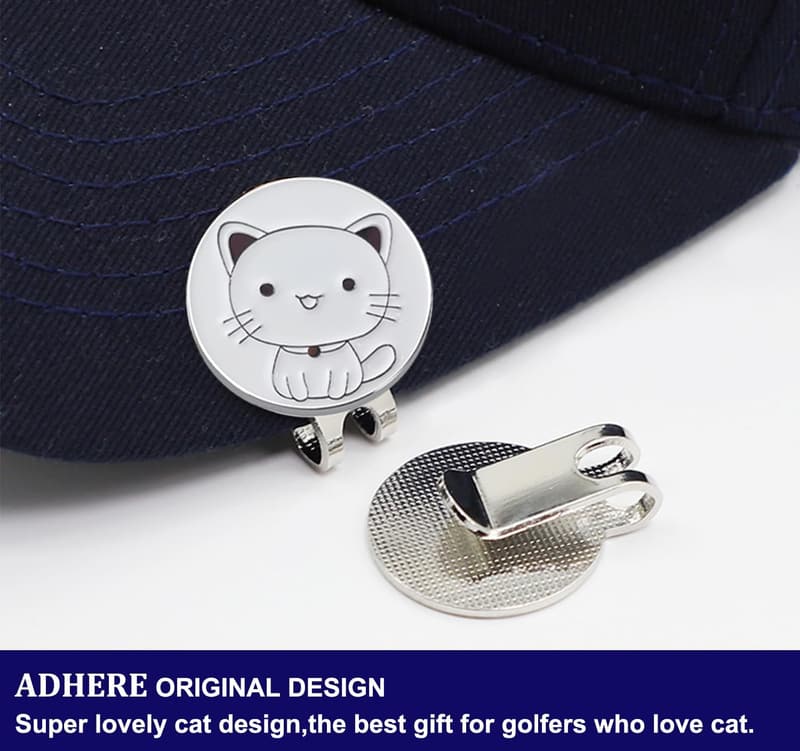 Personalized Cat Logo Golf Ball Markers with Magnetic Clip