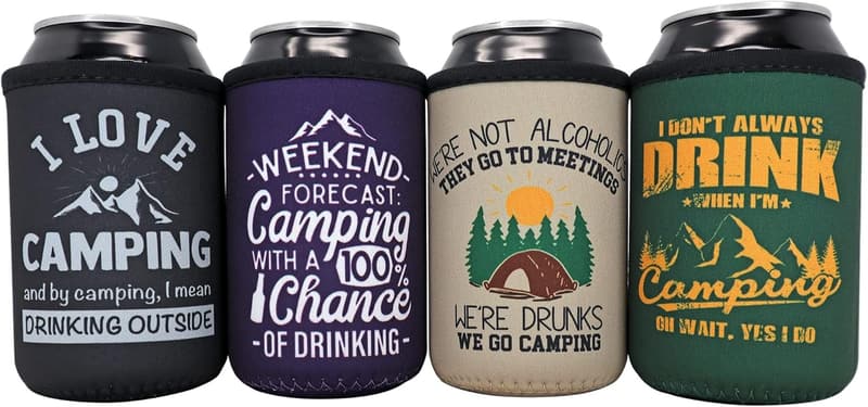 Camping Essentials: Insulated 12 oz. Can Coolers for Couples