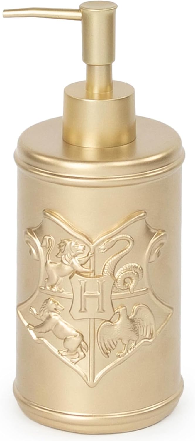 Harry Potter Gold Crest Soap Dispenser - Hogwarts Bath Decor