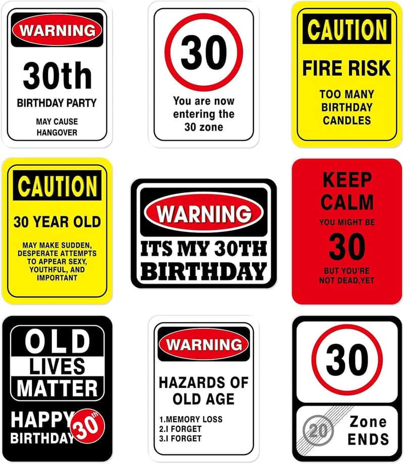 Dirty 30th Birthday Decorations - 9-Piece Party Set