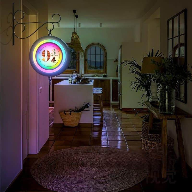 Wizard-Themed Night Light Sign for Birthday Decor - Rechargeable RGB