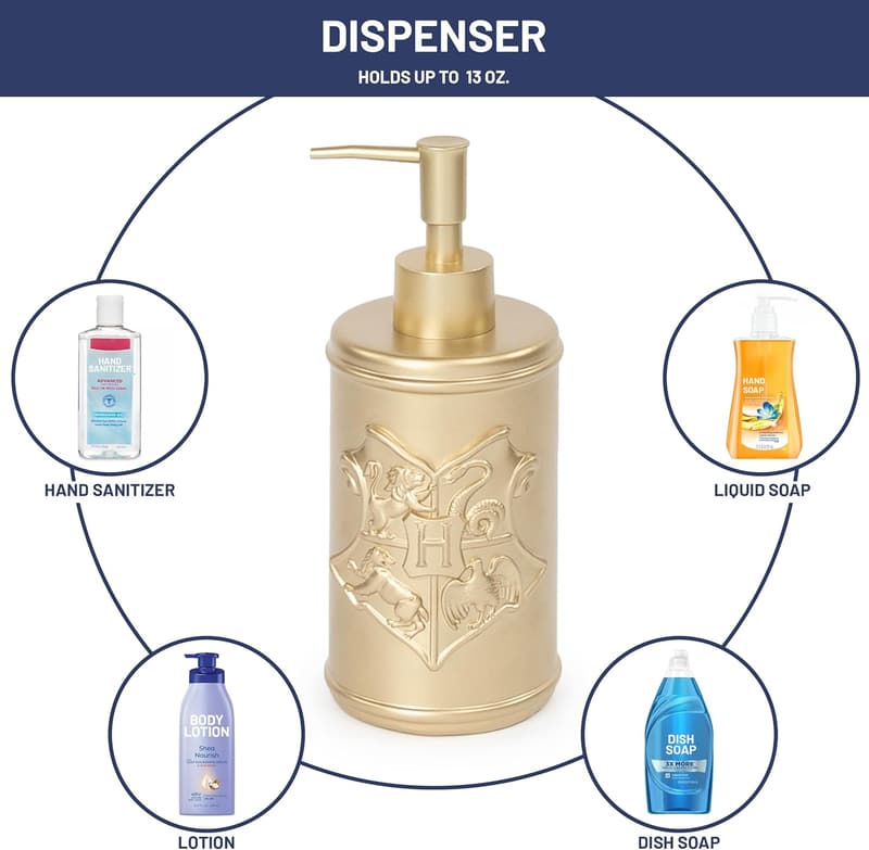 Harry Potter Bathroom Organizer Set - 4-Piece Crest Accessories