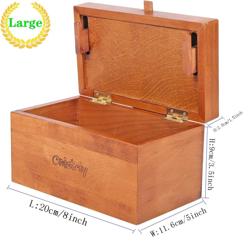 Handmade Wooden Secret Puzzle Box - Mysterious Birthday Gift