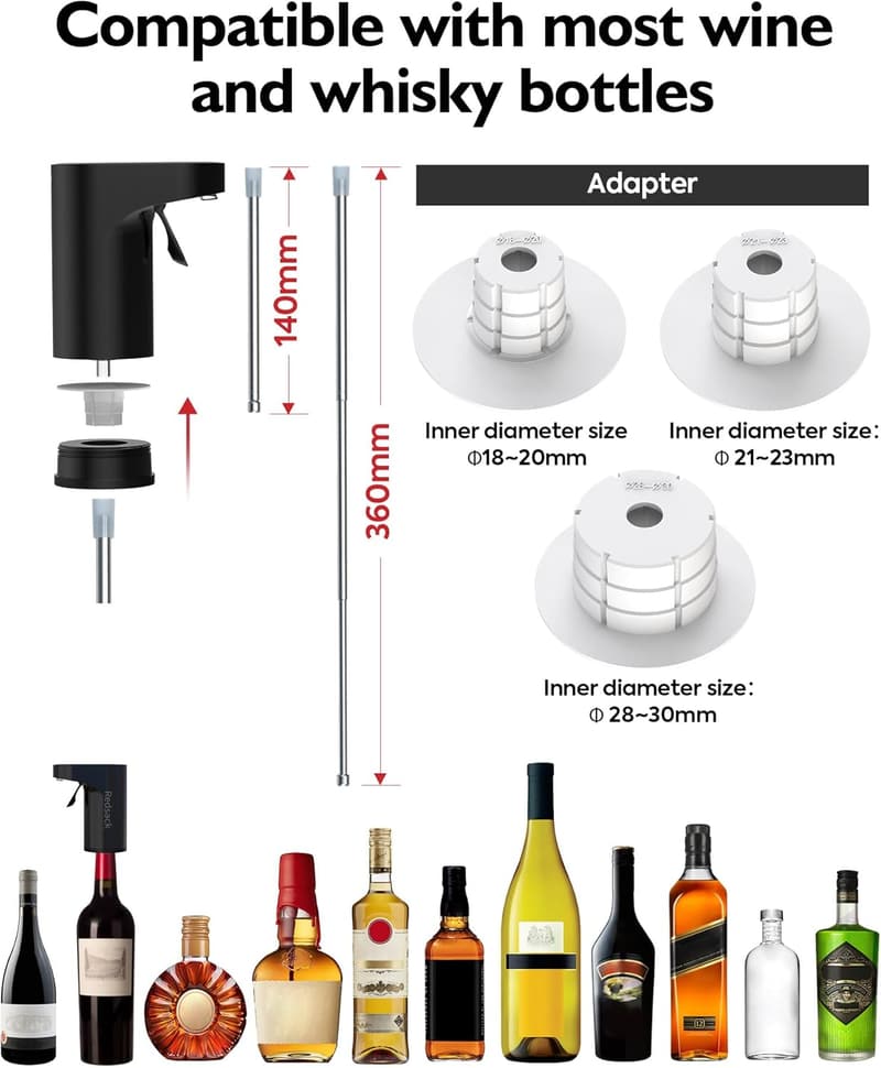 Adjustable Electric Wine Aerator and Dispenser - Unique Gift for Wine Lovers