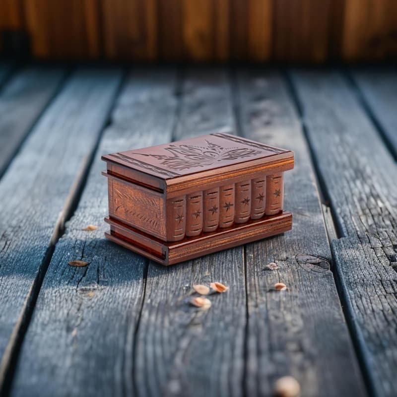 Secret Wooden Puzzle Box with Hidden Compartments for Gifts