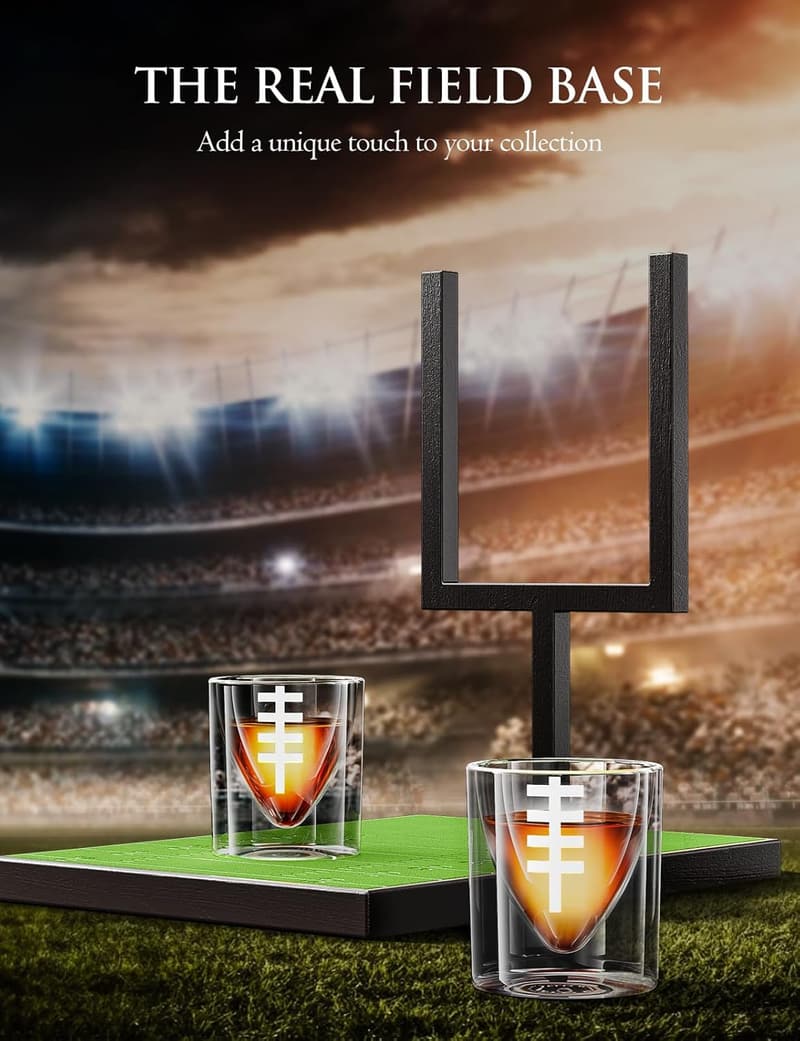 Football Whiskey Decanter Set with 2 Glasses for Father's Day