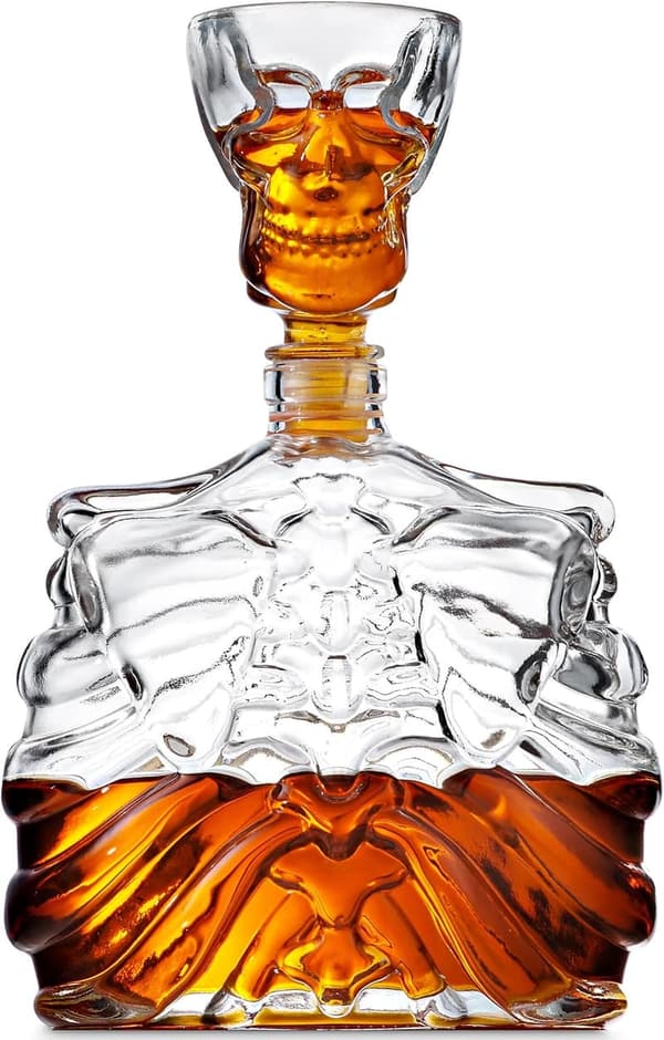 Halloween Skull Decanter & Shot Glass Set - 32oz