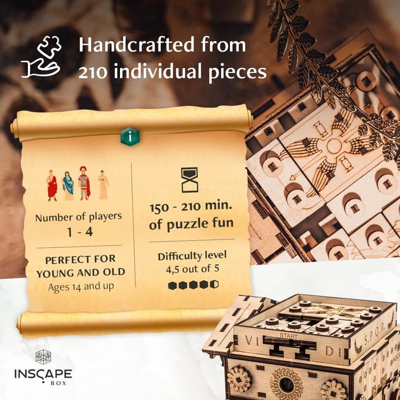 Birthday Gift - Wooden Escape Room Puzzle Box with Hidden Compartments