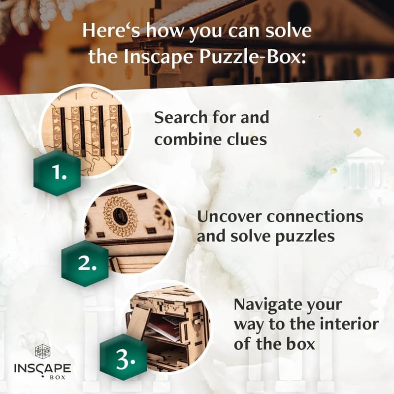Birthday Gift - Wooden Escape Room Puzzle Box with Hidden Compartments