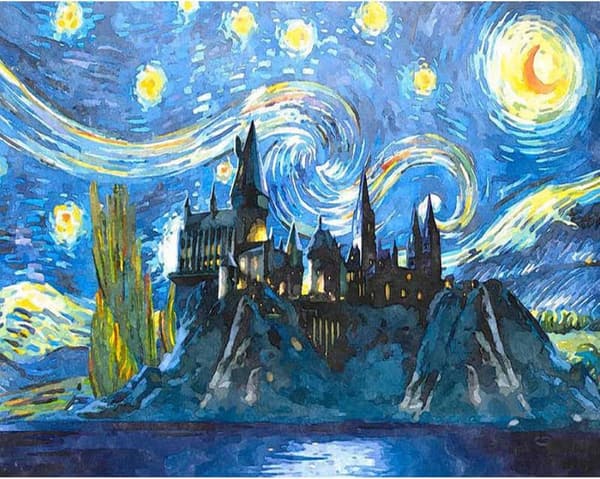 Starry Sky Castle Paint by Numbers Kit for Adults 16x20