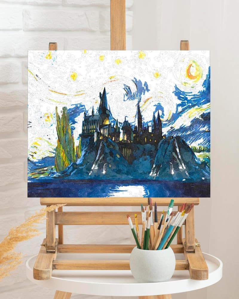Starry Sky Castle Paint by Numbers Kit for Adults 16x20