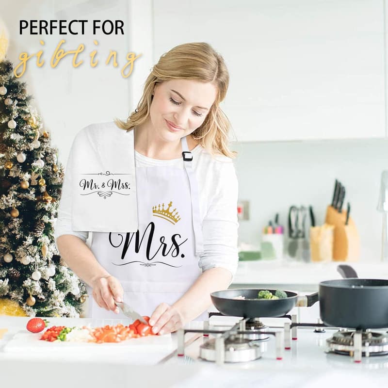 Valentine's Day Mr. & Mrs. Apron Set for Couples - 6 Pack