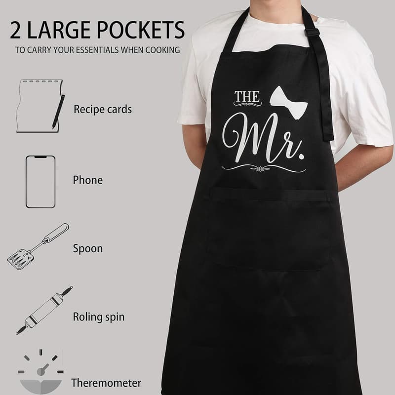 Valentine's Day Mr. & Mrs. Apron Set for Couples - 6 Pack