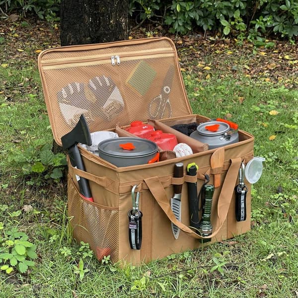 46L Tactical Camping Storage Bag - Coyote Brown Organizer