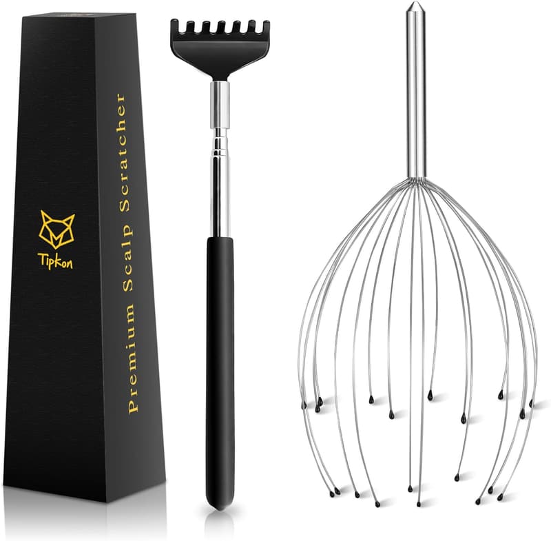 Scalp and Body Massager with 20 Fingers - Silvery