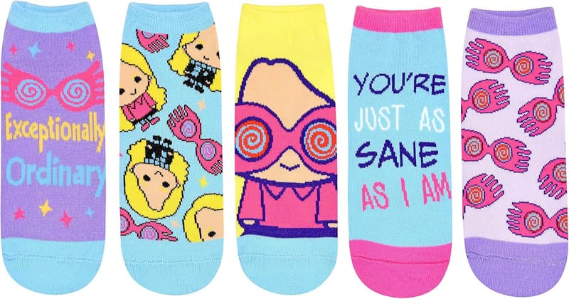 Harry Potter Luna Lovegood Women's 5-Pack Ankle Socks