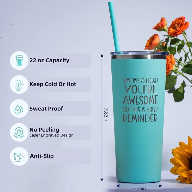Inspirational Birthday Tumbler Gift for Women & Friends - 22oz