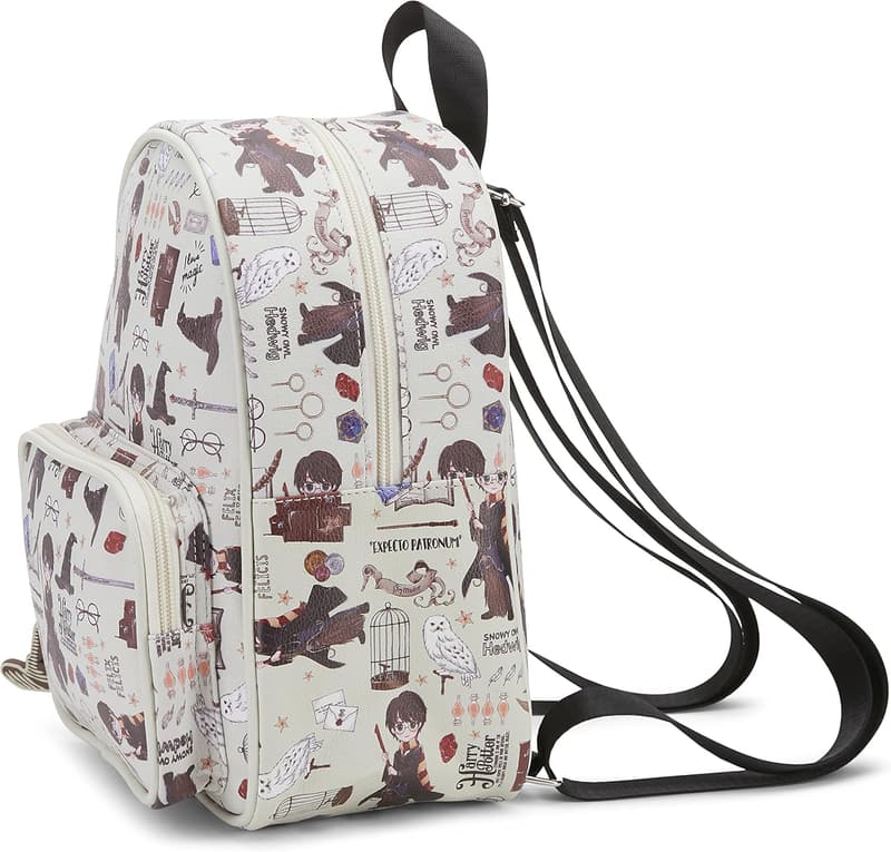 Harry Potter Mini Backpack Purse with Hogwarts Print, 10.5