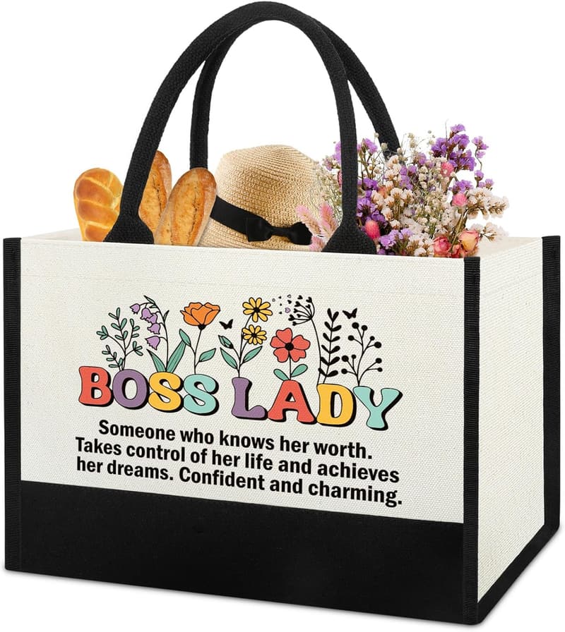 Inspirational Boss Lady Tote Bag for Women’s Appreciation Gifts