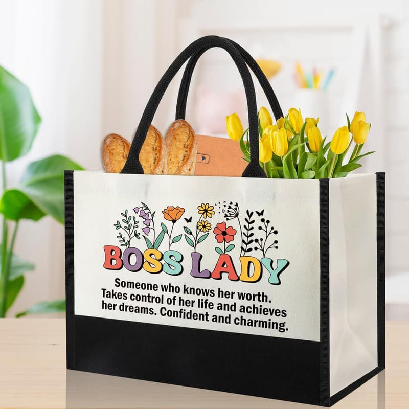 Inspirational Boss Lady Tote Bag for Women’s Appreciation Gifts
